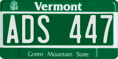 VT license plate ADS447