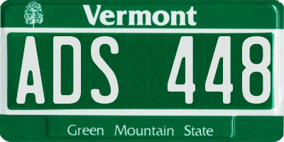 VT license plate ADS448