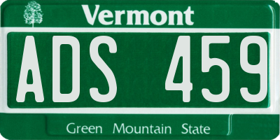 VT license plate ADS459