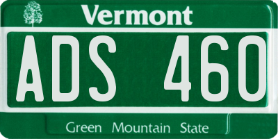 VT license plate ADS460