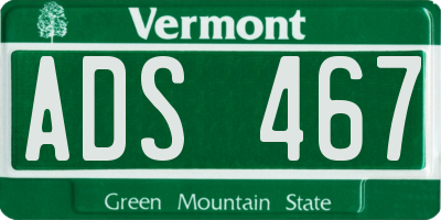VT license plate ADS467