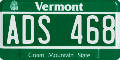 VT license plate ADS468