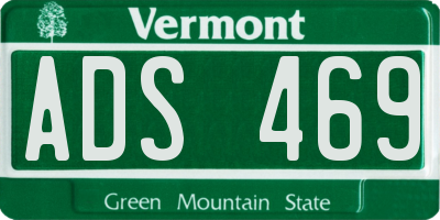 VT license plate ADS469