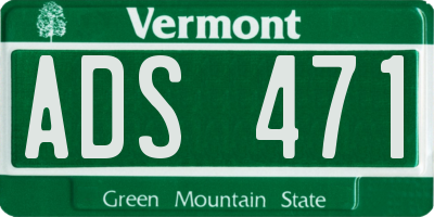 VT license plate ADS471