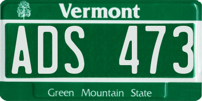 VT license plate ADS473