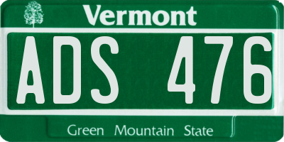 VT license plate ADS476