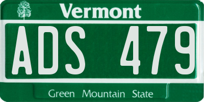 VT license plate ADS479