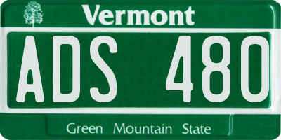 VT license plate ADS480
