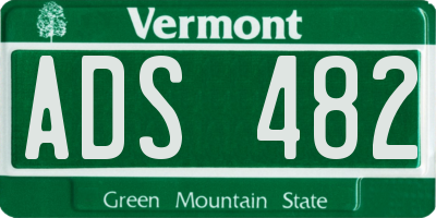 VT license plate ADS482