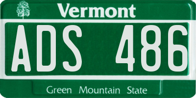 VT license plate ADS486