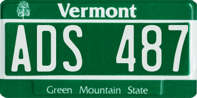 VT license plate ADS487
