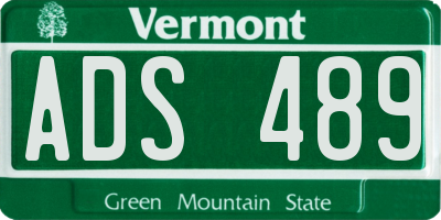 VT license plate ADS489