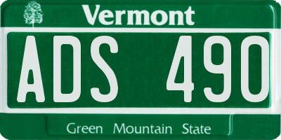 VT license plate ADS490