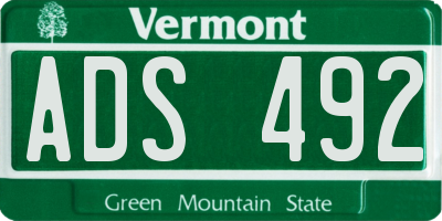 VT license plate ADS492