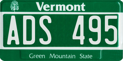 VT license plate ADS495