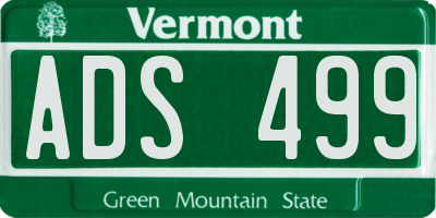 VT license plate ADS499