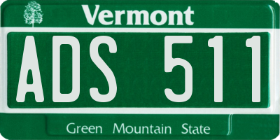 VT license plate ADS511