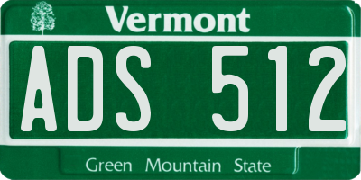 VT license plate ADS512