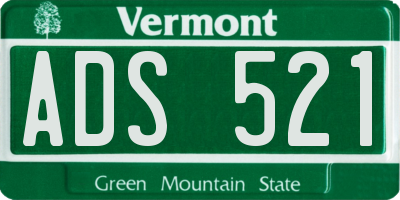 VT license plate ADS521