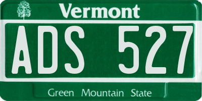 VT license plate ADS527