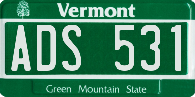 VT license plate ADS531