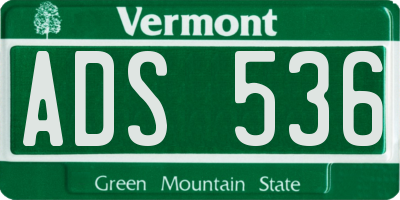 VT license plate ADS536