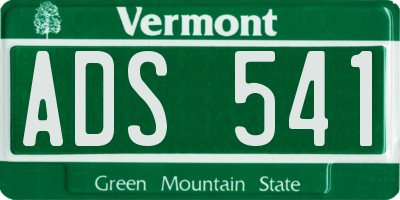 VT license plate ADS541