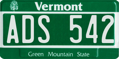 VT license plate ADS542
