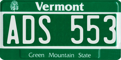 VT license plate ADS553