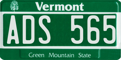 VT license plate ADS565