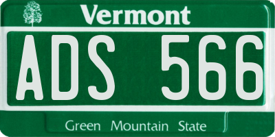 VT license plate ADS566