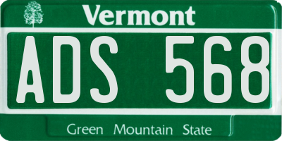 VT license plate ADS568