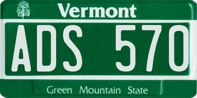 VT license plate ADS570