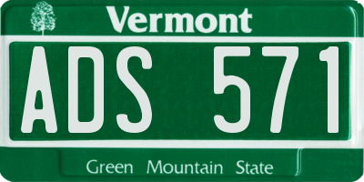 VT license plate ADS571