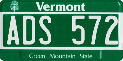 VT license plate ADS572