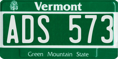 VT license plate ADS573