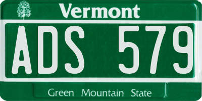 VT license plate ADS579