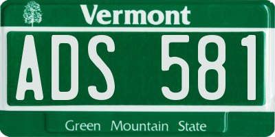 VT license plate ADS581
