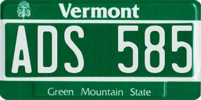 VT license plate ADS585