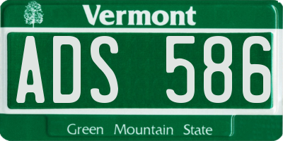 VT license plate ADS586