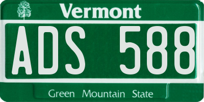 VT license plate ADS588