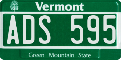 VT license plate ADS595