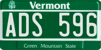 VT license plate ADS596
