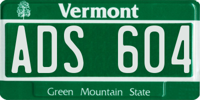 VT license plate ADS604