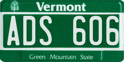 VT license plate ADS606