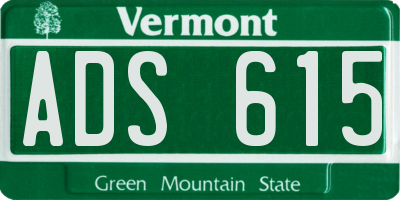 VT license plate ADS615