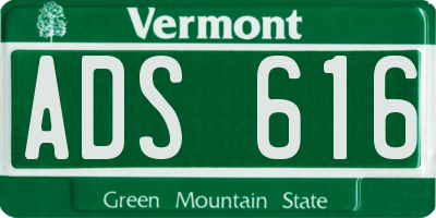 VT license plate ADS616