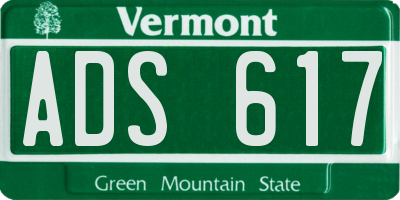 VT license plate ADS617