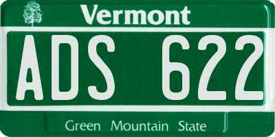 VT license plate ADS622