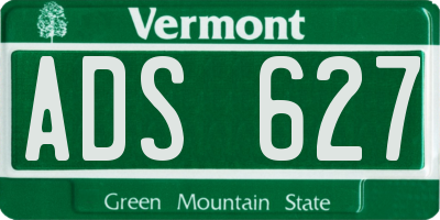 VT license plate ADS627